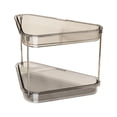 thumbnail image 4 of Luzkey 2 Tier Corner Makeup Organizer,Desktop Shower Shelf,Kitchen Organizer Rack, Corne Storage Rack for Toilet, Bathroom, Bedroom Transparent Gray, 4 of 8