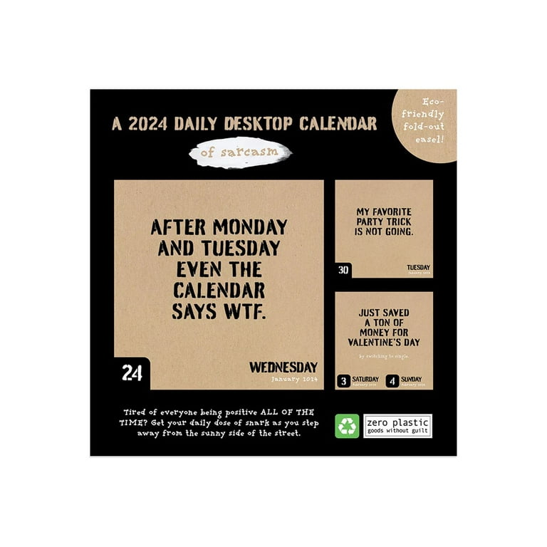 Sarcastic Desk Calendar 2025 Calendar Week blanca lianna