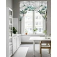 thumbnail image 4 of Summer Palm Trees Kitchen Swag Valance for Window, Rod Pocket Short Kitchen Curtains&nbsp;36 Inch Length, Botanical Tropical Leaves Swag Topper Small Window Treatment for Cafe Bathroom Bedroom, 4 of 6