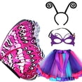 thumbnail image 3 of Conjunto de disfraz de 4 piezas para niñas con mariposa - Tutú infantil para cosplay de Halloween Estilo C, 3 of 9