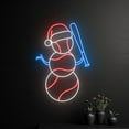 thumbnail image 2 of Handmadetneonsign Baseball Snowman Neon Sign, Snowman Base Ball Led Sign, Snow Man Softball Player, 2 of 5