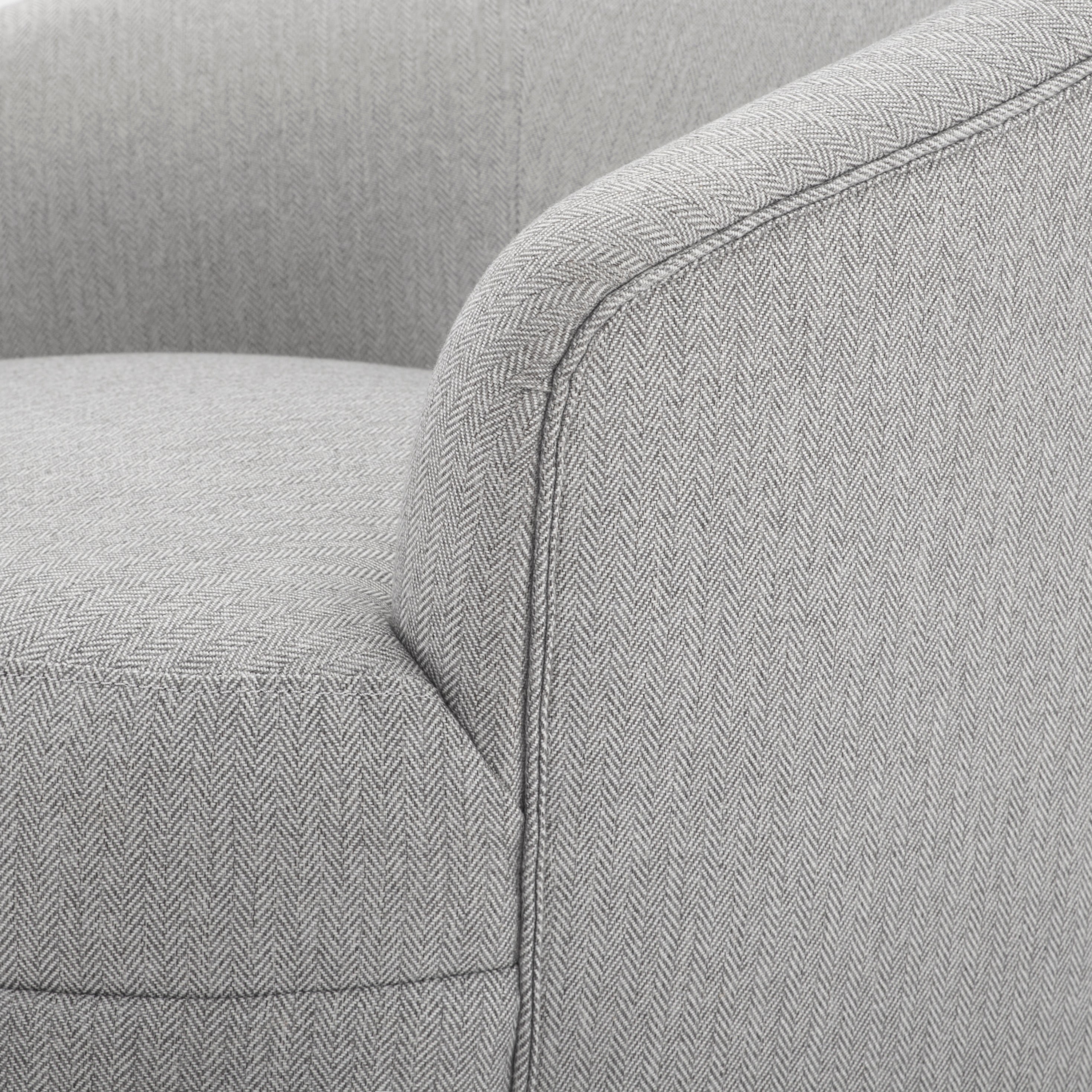 BSHTI 33.07" Linen Upholstered Barrel Accent Chair – Modern Comfortable Armchair for Living Room, Bedroom, or Office, Gray