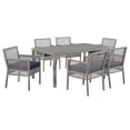 thumbnail image 2 of Modway Aura Ensemble de Patio Extérieur en Rotin Osier de 7 Pcs, Gris/marine, 2 of 9