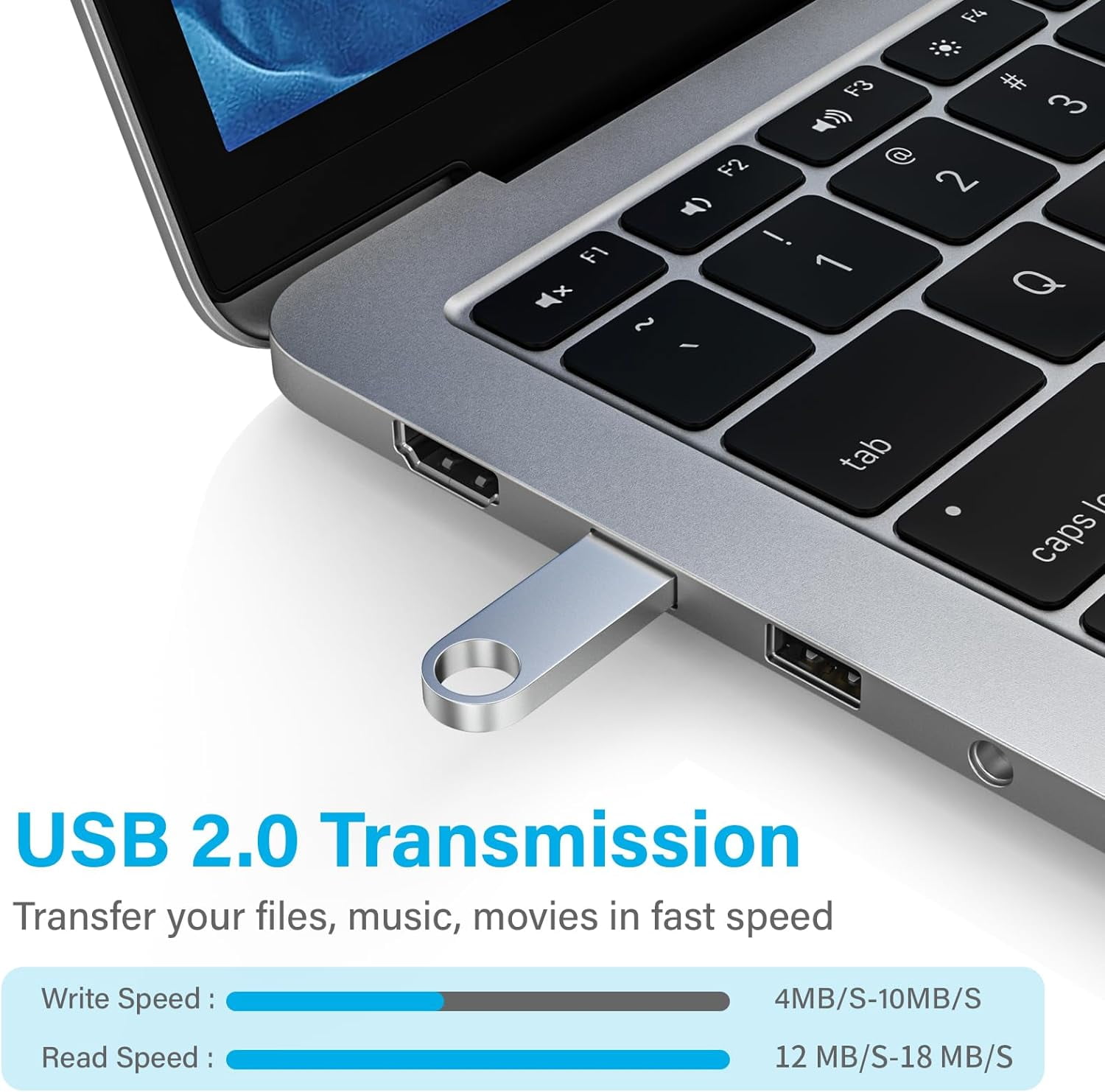 64GB USB Flash Drive 2 Pack, Metal Flash Drive USB 2.0 Thumb Drives with Keychains USB Stick 64GB USB Drive Pendrive