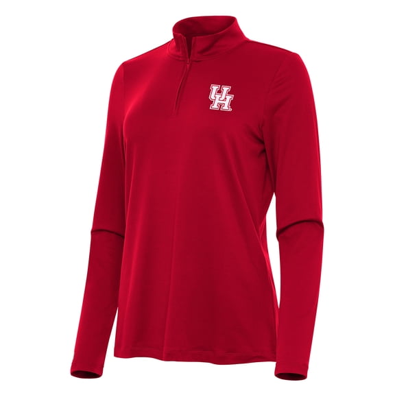 Women's Antigua Red Houston Cougars Reprocess Quarter-Zip Top