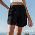 thumbnail image 6 of Women's 7" Athletic Running Long Shorts Workout Hiking Shorts Quick Dry High Waisted Active Zipper Pocket(Black,XXL）, 6 of 7