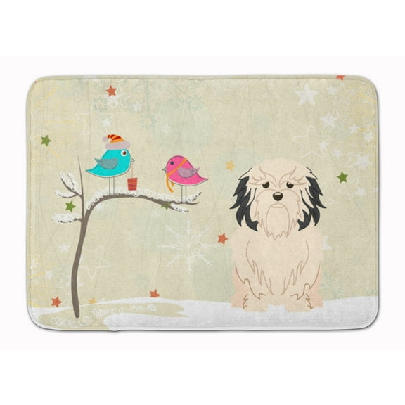 Christmas Presents between Friends Lowchen Machine Washable Memory Foam Mat