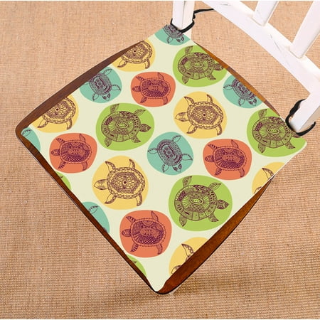 

YKCG Animal Decor Sea Turtles Colorful Circle Seat Cushion Chair Cushion Floor Cushion Twin Sides 18x18 inches