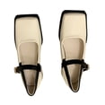 thumbnail image 1 of Zapatos de plataforma con hebilla, zapatos de plataforma con hebilla para mujer, zapatos de punta cuadrada cerrados, zapatos de plataforma con correa en el tobillo, solución innovadora, 1 of 9