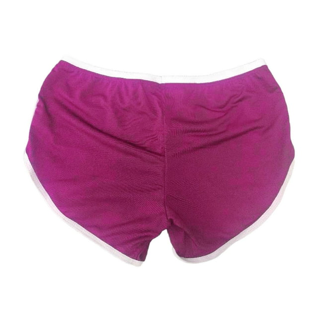 Pantalones cortos deportivos de fitness, pantalones cortos de ciclismo de cadera, pantalones cortos de gimnasio con diseño fruncido. XXL Morado