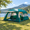 Green-10-12 Person-12 person, variant on Extra Large Tent 10-12-14 Person(b) Family Cabin Tents 2 Rooms 3 Doors And 3 Windows With Straight Wall Waterproof Double Layer Bi