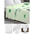 thumbnail image 5 of California King Size Flat Sheet Only, St. Patrick's Day Soft Brushed Microfiber Bed Sheets, Green Ombre Lucky Tree Gnomes Hotel Quality Breathable Bedding Top Sheet, Easy Care, 108"x98", 5 of 9