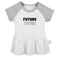 thumbnail image 1 of Future Voter Funny Dresses For Baby, Newborn Babies Skirts, Infant Princess Dress, 0-24M Kids Graphic Clothes (Gray Raglan Dresses, 18-24 Months), 1 of 5