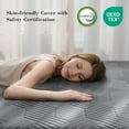 thumbnail image 3 of WILLYO STORE Memory Foam Mattress Topper,4 Inch King Mattress Topper Pressure Relief with Cooling Gel and Removable & Washable Embossed Cover, CertiPUR-US & Oeko-TEX Certified, Grey, King, 3 of 8