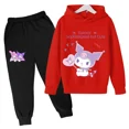 thumbnail image 3 of Chándal informal divertido de Hello Kitty para niños, sudaderas con capucha Kuromi para niños, conjuntos de 2 piezas, pantalones largos, trajes para niñas bebés, chándal deportivo, 3 of 5