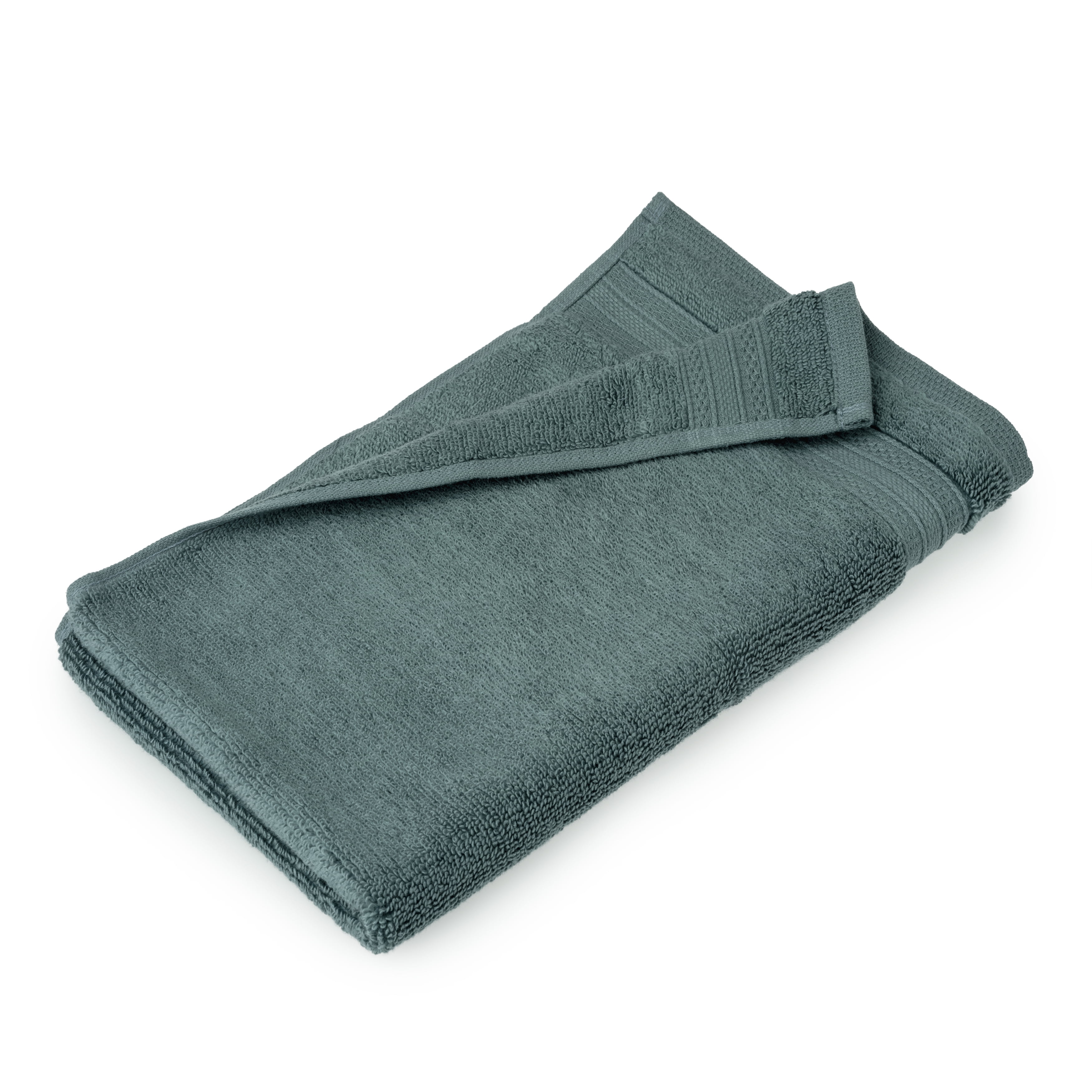 serviette de toilette Hometrends unie 100 % coton, 1 pièce, 550 g/m², ultra absorbante et douce, bleu sarcelle à main 16 x 28 po