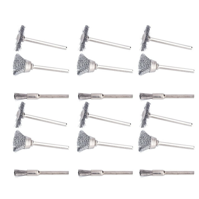 Steel Wire Wheel, 1/8in Chuck 3 Sizes Metal Grinding Brush Deburring Assorted Rust Removal For Electric Drills For Tool