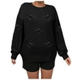 thumbnail image 4 of TTUHYWXI Crewneck Halloween Sweatshirts for Women Skeleton Ghost Print Long Sleeve Sweaters Overized Loose Fit Fall Pullover (Black, L), 4 of 5