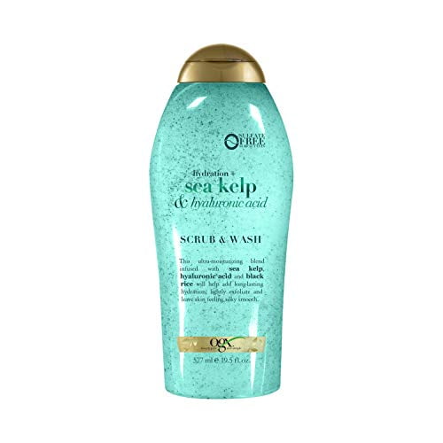 Ogx Body Scrub and Wash Sea Kelp and Hyaluronic acid wash, 19.5 Oz