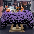 thumbnail image 2 of Square Halloween Tablecloth 60×60 Inch, Halloween Purple Tablecloths Bat Washable Table Cover, Spooky Decoration Table Cloths Decor for Party Picnic Dinner, 2 of 6