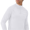 thumbnail image 3 of cfhntfmh Mens 1/4 Zip Pullover Workout Performance Tshirt Long Sleeve Hiking Outdoor Shirts Quick Dry Gym Tops(White,X-Large), 3 of 5