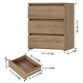 thumbnail image 2 of Homfa 3 Drawers Nightstand Set of 2, Small Sofa Table, Wooden Storage Cabinet for Living Room, Wood Grain, 2 of 7