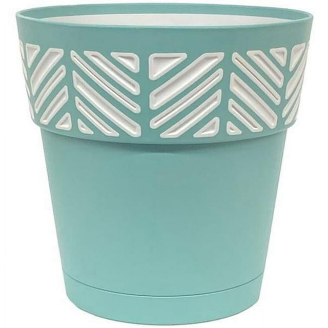 Marshall Pottery 7009018 7.49 x 8 Po. Jardinière en Résine Mosaïque Deroma, Turquoise