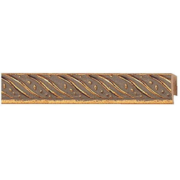 Picture Frame Moulding (Wood) 18Ft Bundle - Traditional Gold Finish - 0.625" Width - 5/8" Rabbet