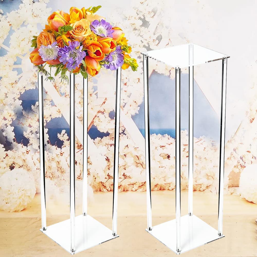 Futchoy 10 Pcs Geometric Acrylic Stand Vase Stand Wedding Party