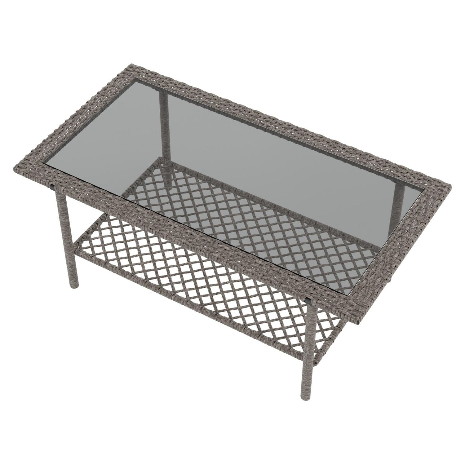 Table en osier pour patio Pebbleton Mainstays - Gris