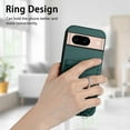 thumbnail image 3 of Wallet Case for Google Pixel 8a, Stylish Ultra Slim PU Leather Card Slots Ring Stand Wrist Strap Shockproof Protective Thin Lightweight Back Case Cover for Google Pixel 8a, Green, 3 of 7