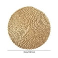 thumbnail image 3 of Jute Round Woven Placemats Set of 1, Natural 11 Inch Boho Farmhouse Rustic Hand Woven Place mat for Dining Table Decor, Wicker Chargers Heat Resistant Easy to Clean and Non- Placemat, 3 of 4
