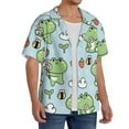thumbnail image 4 of Fotbe Cute Floral Frog print Short Sleeve Button Down Shirts for Men Casual Summer Beach Wrinkle Free Shirt-Medium, 4 of 7