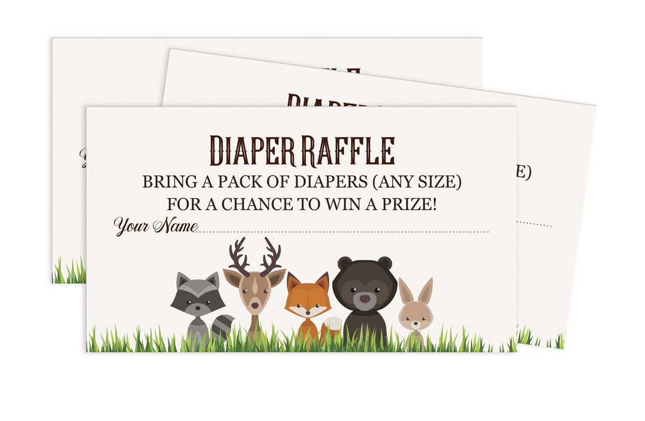 Inkdotpot 30Jungle Animals Baby ShowerDiaper Raffle Ticket Lottery Insert Cards Supplies Games For Baby Shower Party Bring A Pack Of Diapers To Win Favors Gifts And Prizes