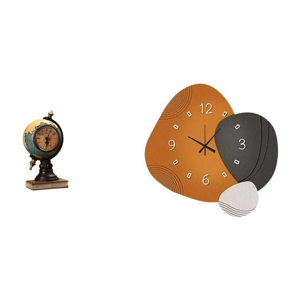 Figura de escritorio,Reloj de mesa con figura de globo terráqueo,decoración para oficina y hogar,Reloj de escritorio,figura decorativa,decoración para el hogar,Reloj de pared,Reloj de pared