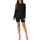 thumbnail image 2 of INSPIRAR CHIC Conjuntos de Dos Piezas para Mujeres, Conjuntos de Punto Acanalado a Juego, Top de Manga Larga con Pantalones Cortos de Ciclista, Sudaderas XL Negro, 2 of 6