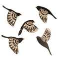 thumbnail image 2 of MCheckerd5 Pcs Wooden Bird Wall Art Wood Flying Birds Wall Decor Rustic Folk Art Scandinavian Home Decor for Gift Living Room Bedroom Kitchen Office(Black), 2 of 7