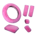 thumbnail image 3 of DYNWAVECA 6 Pieces Soft Plush Steering Wheel Cover,Steering Wheel Protector,Universal Warm Furry Steering Wheel Handle Protector, 3 of 7