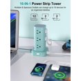 thumbnail image 2 of Torre regleta UWIWUTEI de 12 tomas y 4 puertos USB, cable de 1,8 m, 2 of 7