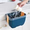 thumbnail image 2 of Matsuzay Bote de basura ecológico y que ahorra espacio para la cocina Bote de basura efectivo multifuncional Montado en la pared Organizadores de utensilios de cocina azul amarillo, 2 of 6