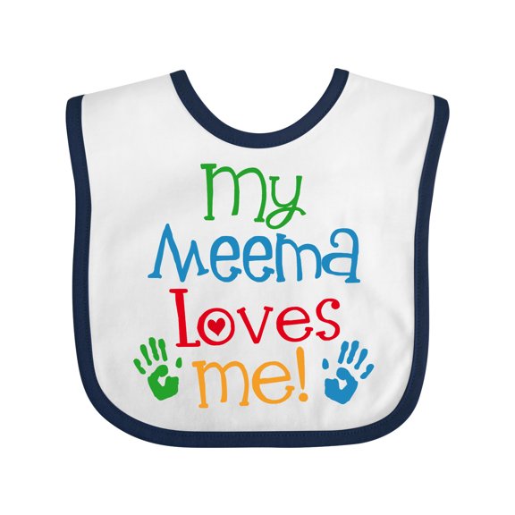 Inktastic My Meema Loves Me Boys or Girls Baby Bib