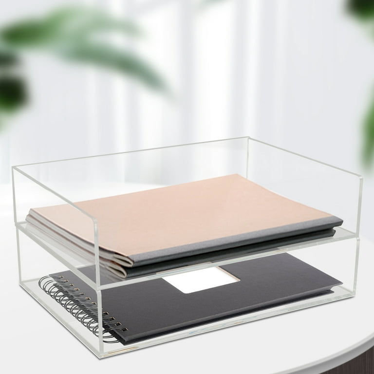  (4pcs Pack) HKeeper Stackable Clear Paper Trays. Desktop  Racks,for Desk File Rack,Letter Tray,Accessories Tray for Desktop,A4 Paper  Holder,Supplies,Magazine,File Documents,Receipts(Clear) : Office Products
