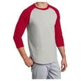 thumbnail image 4 of Yellow Rooster Men's Colorblock Raglan Jersey Heather Grey/ Red 4XL, 4 of 6