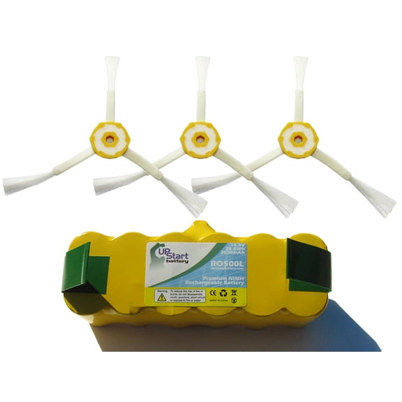 iRobot Roomba 595 Pet Series Battery and 3-Arm Side Brush - Kit Includes 1 Battery and 3 3-Arm Side Brush