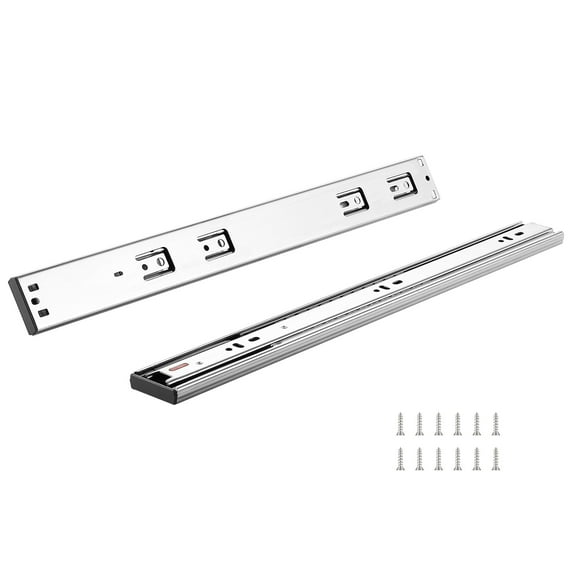 KFFKFF 6 Pairs of 20-Inch Drawer Slides, Side-Mount Rails with Full Extension, Heavy-Duty Steel Tracks, Soft-Close Quiet Glides for Cabinets and Kitchens, 100 lbs Load Capacity