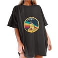 thumbnail image 2 of SMihono Hauts pour Femmes Été Décontracté Manches Courtes Imprimé Pizza T-shirt Oversize, 2 of 7