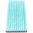 thumbnail image 2 of Pack of 150 Turquoise Chevron Biodegradable 4-Ply Paper Drinking Straws (Compostable, Non-toxic, BPA-free), 2 of 3