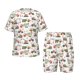 thumbnail image 1 of Fotbe Excavator Pijama Estampada de 2 Piezas para Niños – Ropa de Dormir de Manga Corta Cómoda para Niños y Niñas, Camiseta y Shorts de Algodón-Medium, 1 of 6