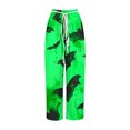 thumbnail image 5 of WXLWZYWL Halloween Pants for Women Women's Comfy Stretch Pants Casual Palazzo Sweatpants Bat Print Drawstring Wide Leg Pant Lounge Elastic Waist Sweatpant, 5 of 5