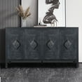 thumbnail image 7 of Aukfa Accent Storage Cabinet TV Stand with Carved Door for Living Room,Entryway,Black, 7 of 7